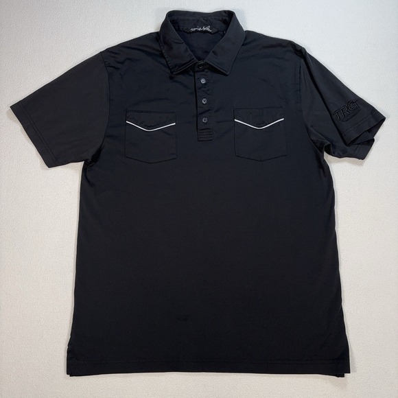 Travis Mathew Other - Travis‎ Mathew Double Pocket Golf Polo Men's L Black Pima Cotton Stretch *LOGO*